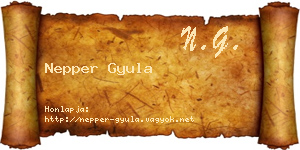 Nepper Gyula névjegykártya